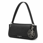 Karl Lagerfeld Paris Rose Charm Shoulder Bag - BLK - Black