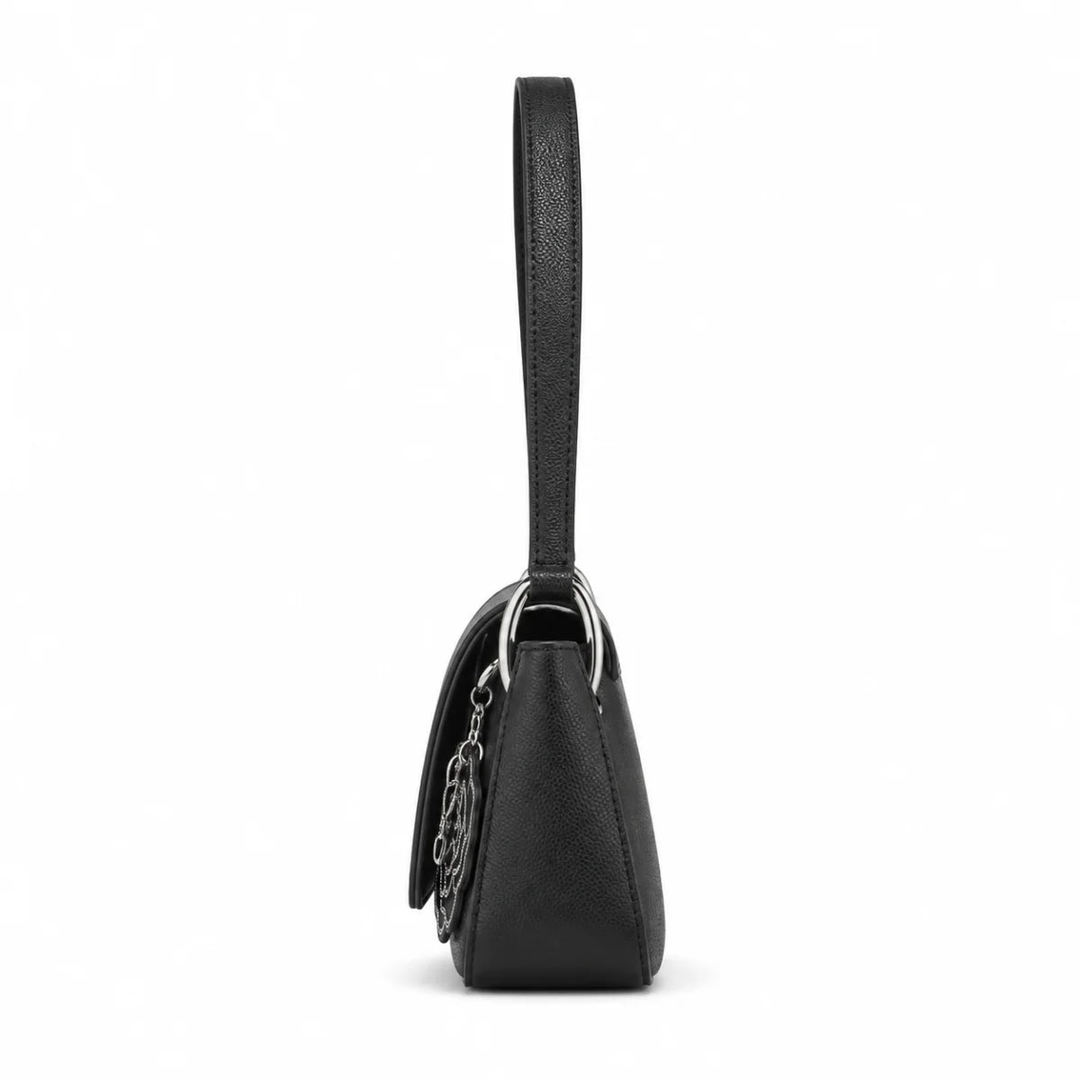 Karl Lagerfeld Paris Rose Charm Shoulder Bag - BLK - Black