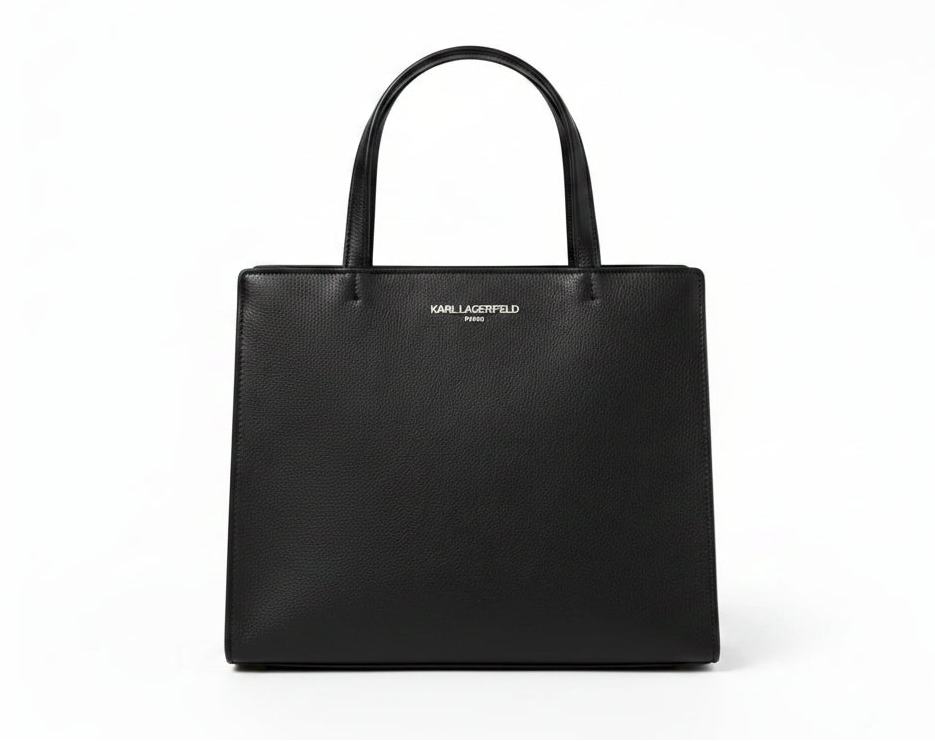 Karl Lagerfeld Paris Satchel With Logo Handbag - BLK - Black