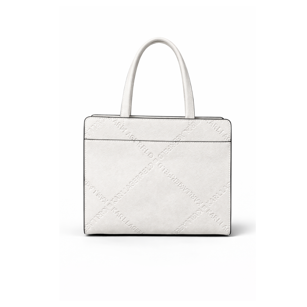 Karl Lagerfeld Paris Satchel With Logo Handbag - WHT - White