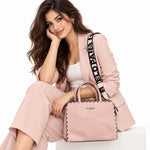 Karl Lagerfeld Paris Scalloped Satchel Bag - LGY - Light Gray