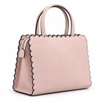 Karl Lagerfeld Paris Scalloped Satchel Bag - LGY - Light Gray