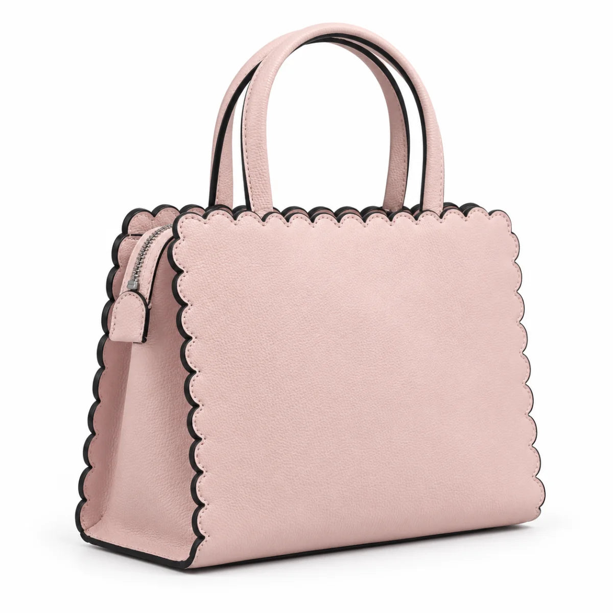 Karl Lagerfeld Paris Scalloped Satchel Bag - LGY - Light Gray