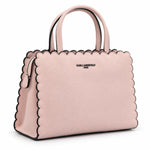 Karl Lagerfeld Paris Scalloped Satchel Bag - LGY - Light Gray