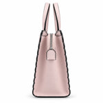 Karl Lagerfeld Paris Scalloped Satchel Bag - LGY - Light Gray