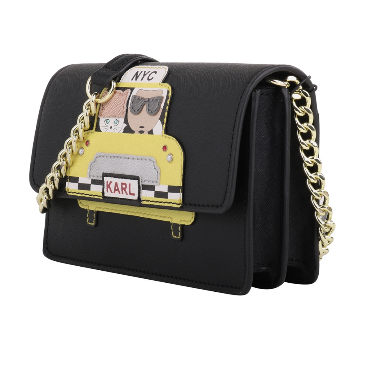 Karl Lagerfeld Paris Scratch-Resistant Chain Shoulder Bag Women - BLK - Black