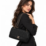 Karl Lagerfeld Paris Shoulder Crossbody Handbag Bag -BLK - Black