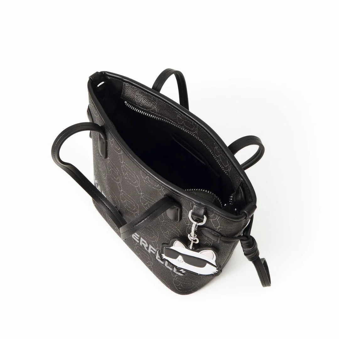 Karl Lagerfeld Paris Small Ikon Monogram Tote Bag Women BLK-KB115 - Black