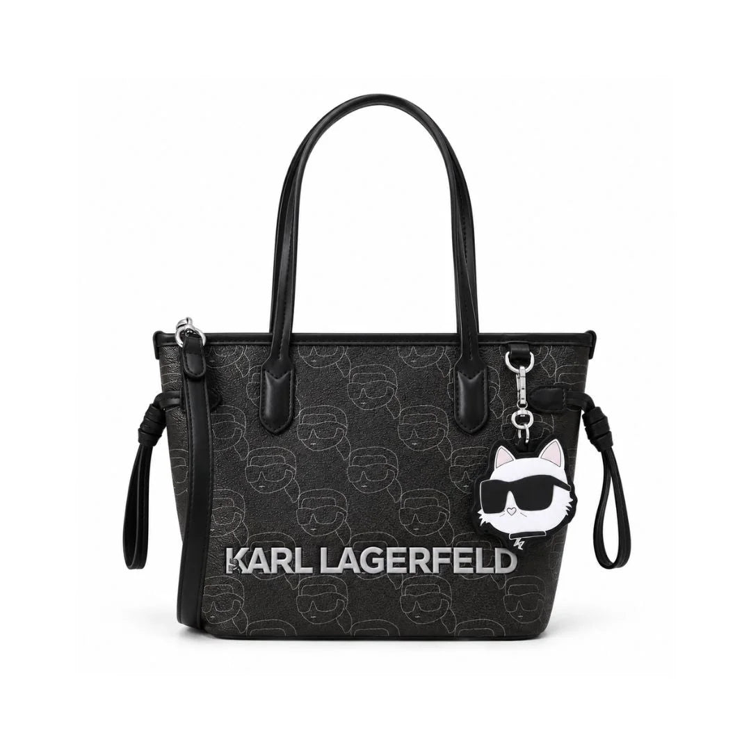 Karl Lagerfeld Paris Small Ikon Monogram Tote Bag Women BLK-KB115 - Black