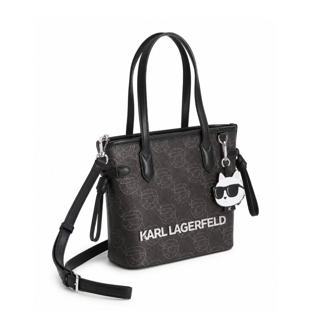 Karl Lagerfeld Paris Small Ikon Monogram Tote Bag Women BLK-KB115 - Black