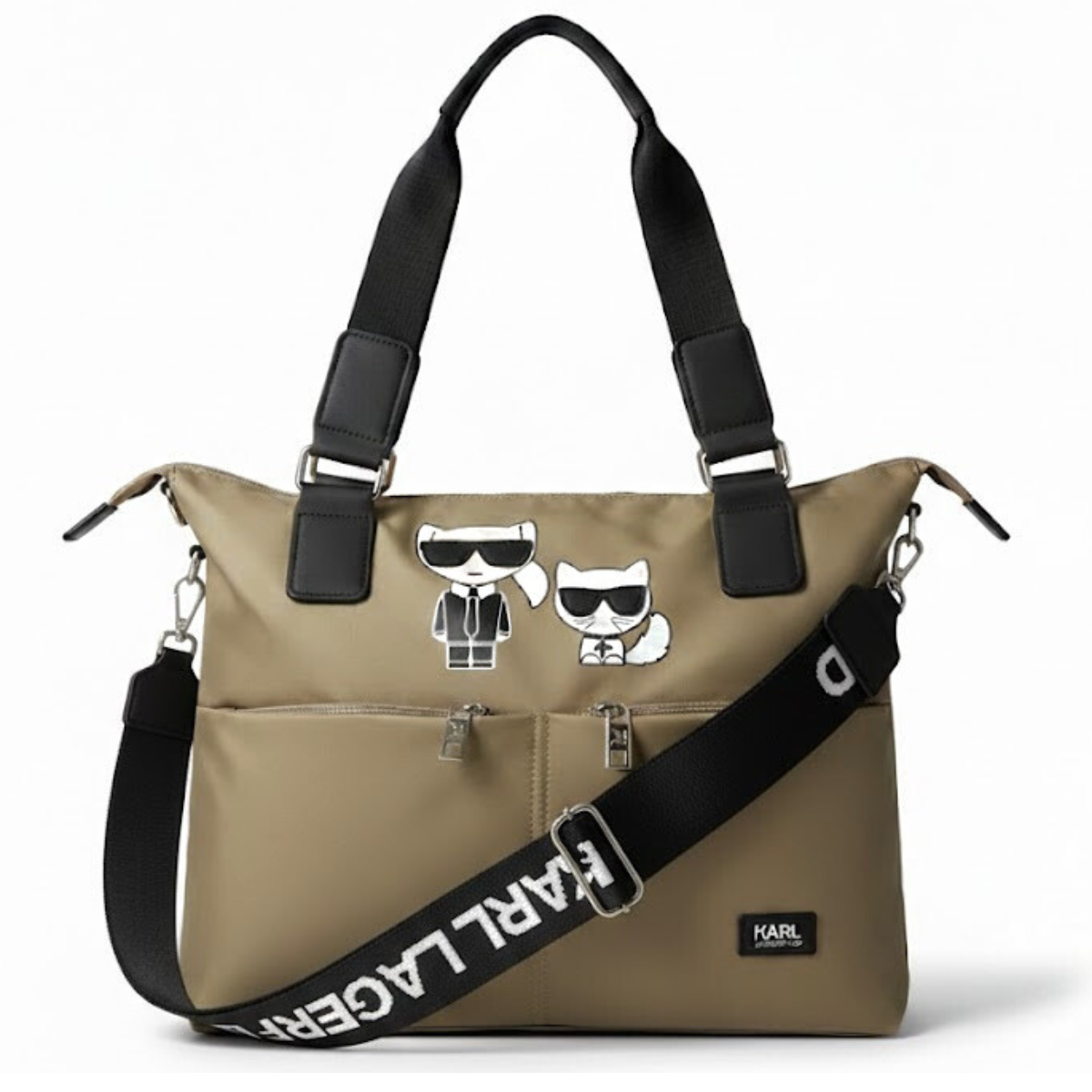Karl Lagerfeld Paris Sporty Travel Shopper Bag - KHK - Khaki