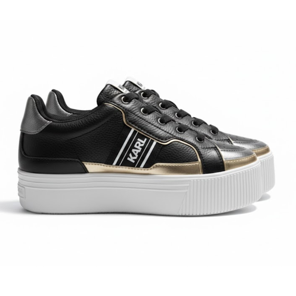 KARL LAGERFELD PARIS Violet Leather Sneakers Women - BLK