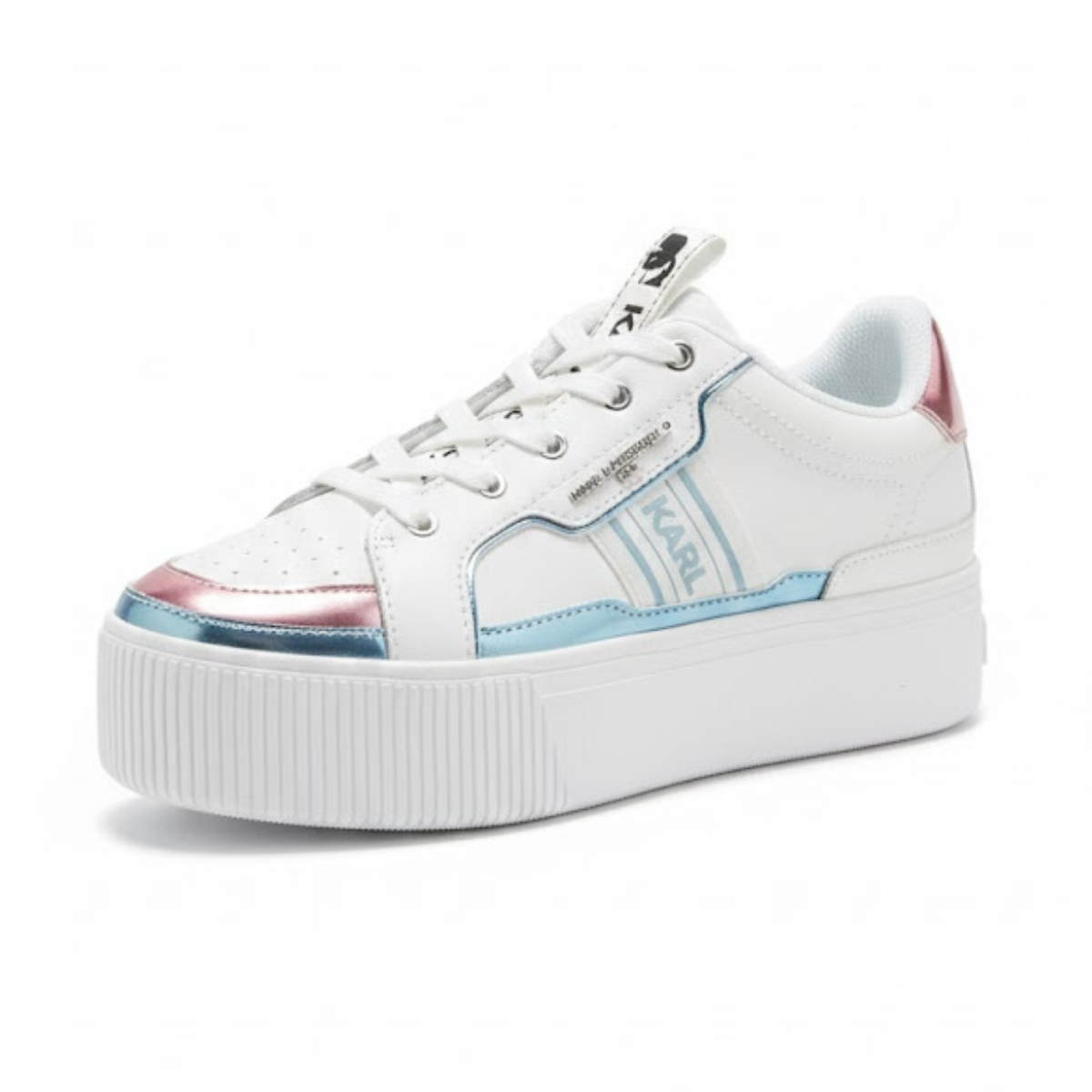 KARL LAGERFELD PARIS Violet Leather Sneakers Women - WHT