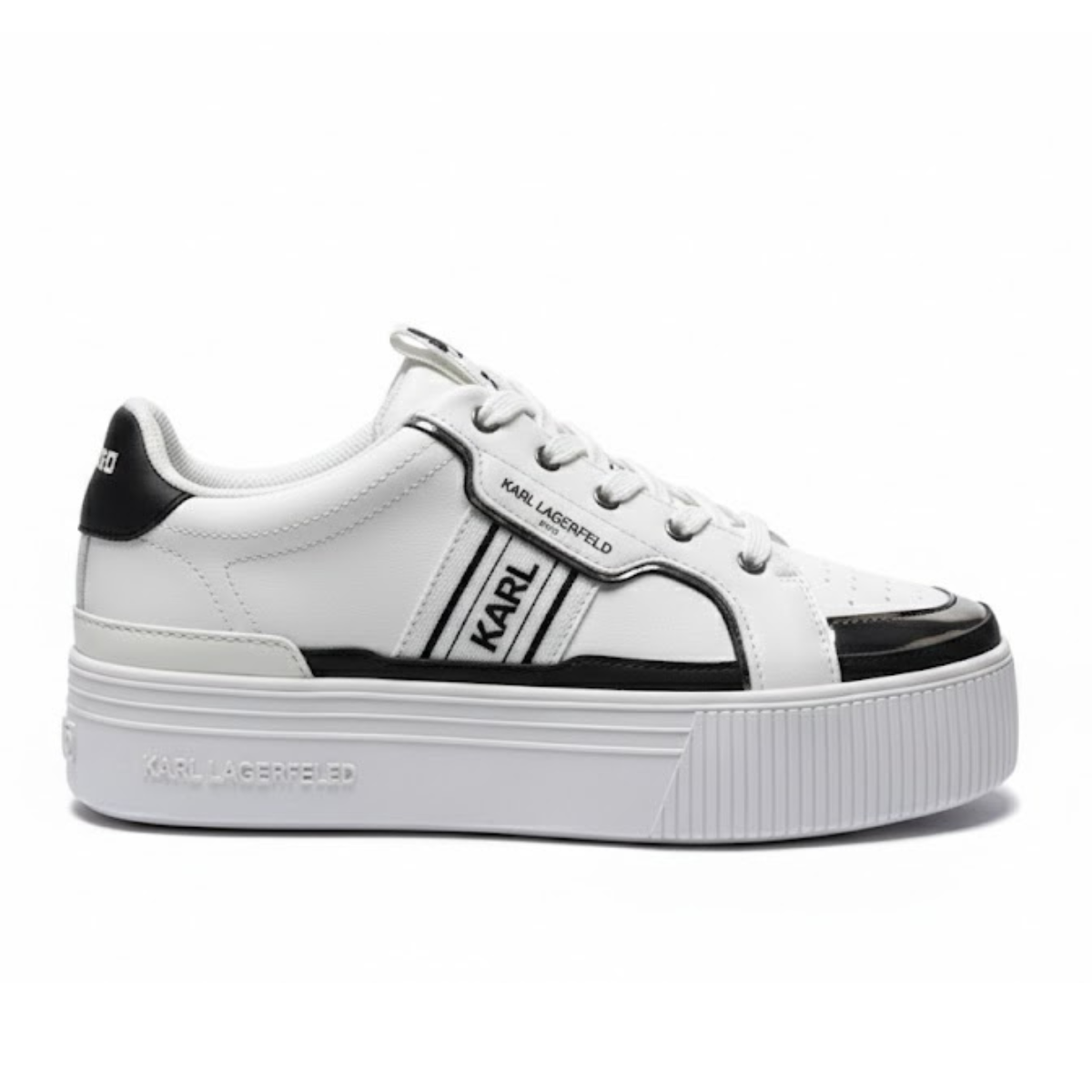 KARL LAGERFELD PARIS Violet Leather Sneakers Women - WHTBLK - White-Black / 35