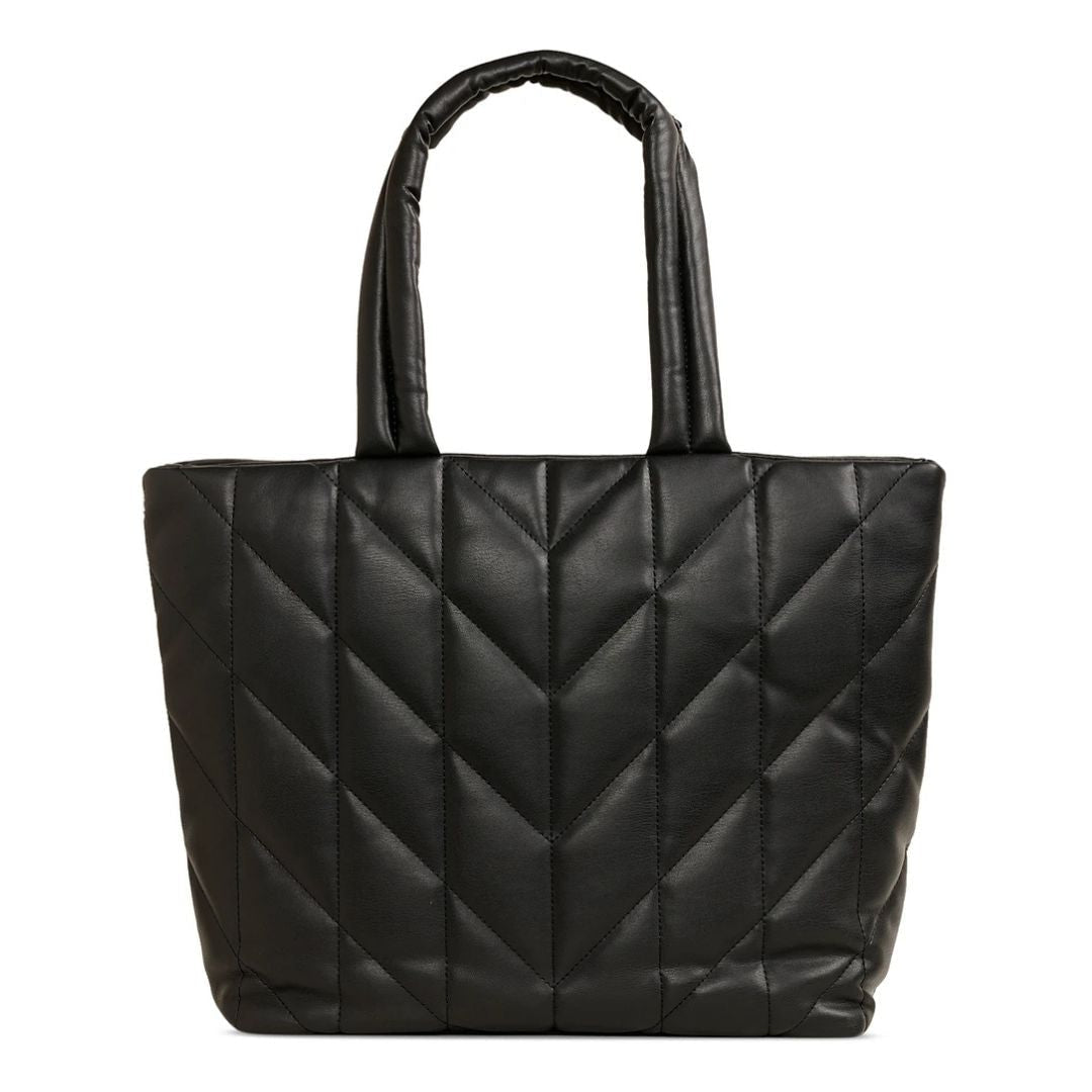 Karl Lagerfeld Paris Voyage Large Quilted Tote Handbag - BLK - Black
