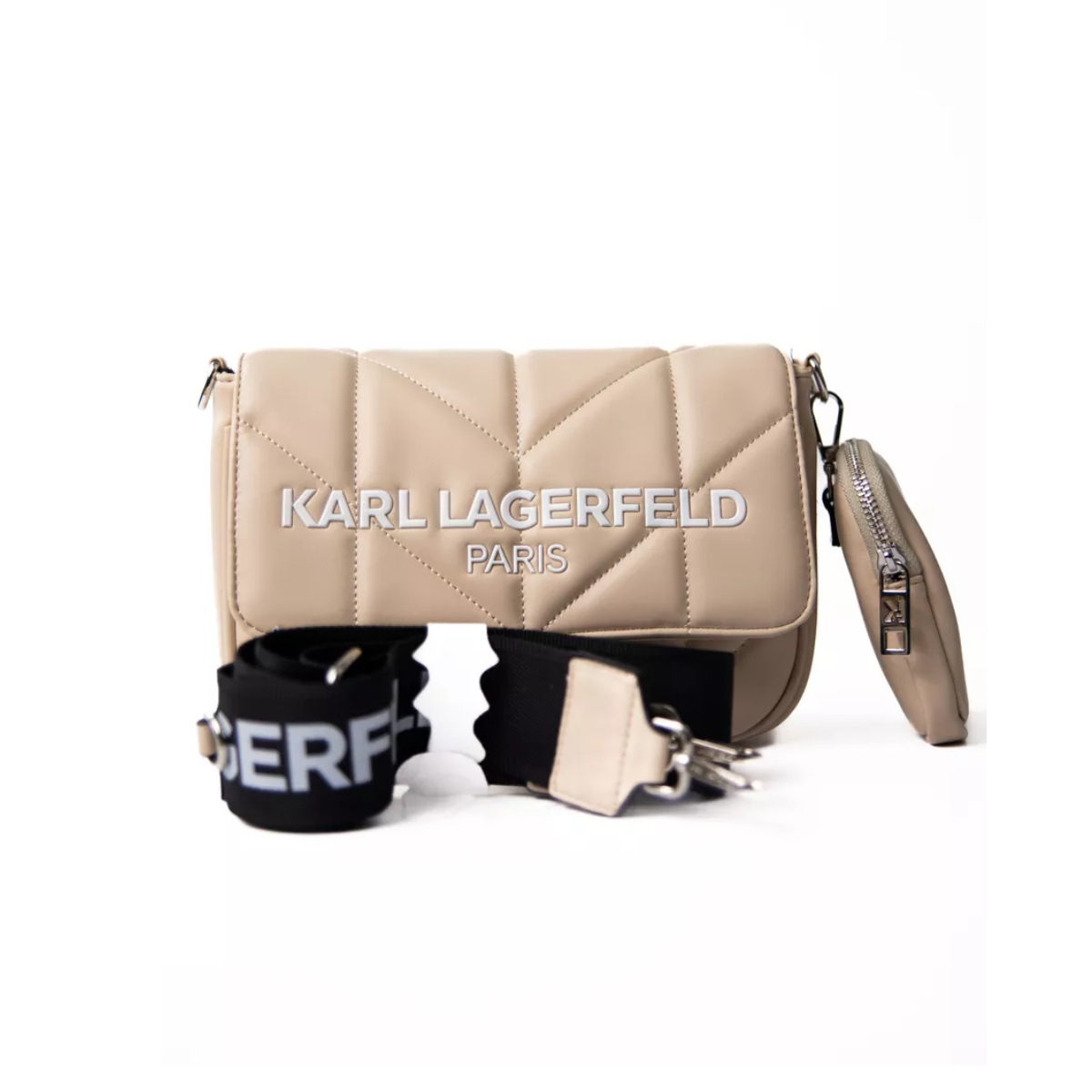Karl Lagerfeld Paris Voyage Messenger - BEG - Beige