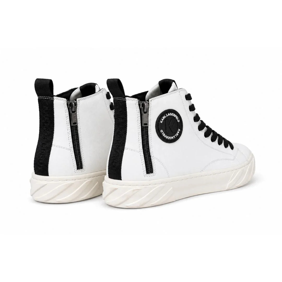 KARL LAGERFELD PARIS Zipper Logo High-Top Sneakers Men - WHT