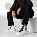 KARL LAGERFELD PARIS Zipper Logo High-Top Sneakers Men - WHT