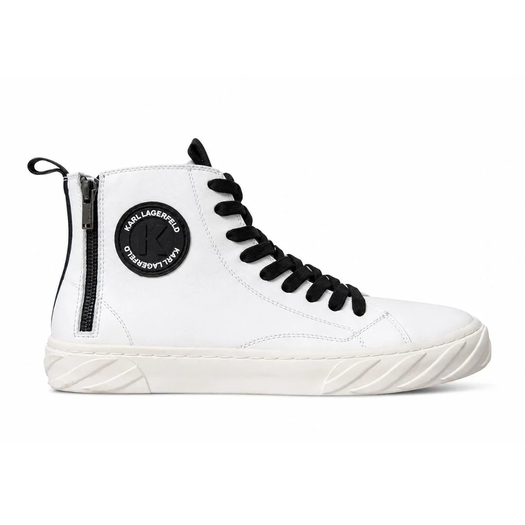 KARL LAGERFELD PARIS Zipper Logo High-Top Sneakers Men - WHT - White / 40