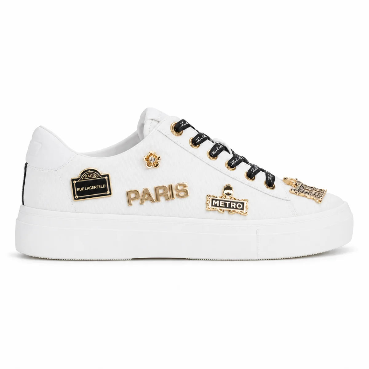 KARL LAGERFELD PARISCate Pins Lace Up Sneaker Women - WHT - White / 35