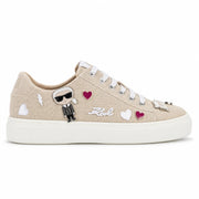 KARL LAGERFELD PARISCate Pins Medium Width Canvas Sneakers Women - BEG - Beige / 35