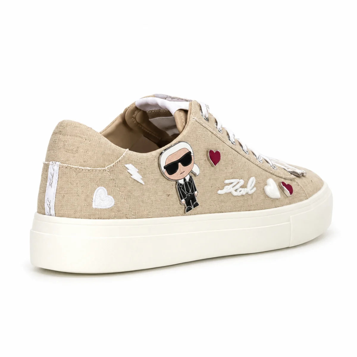 KARL LAGERFELD PARISCate Pins Medium Width Canvas Sneakers Women - BEG