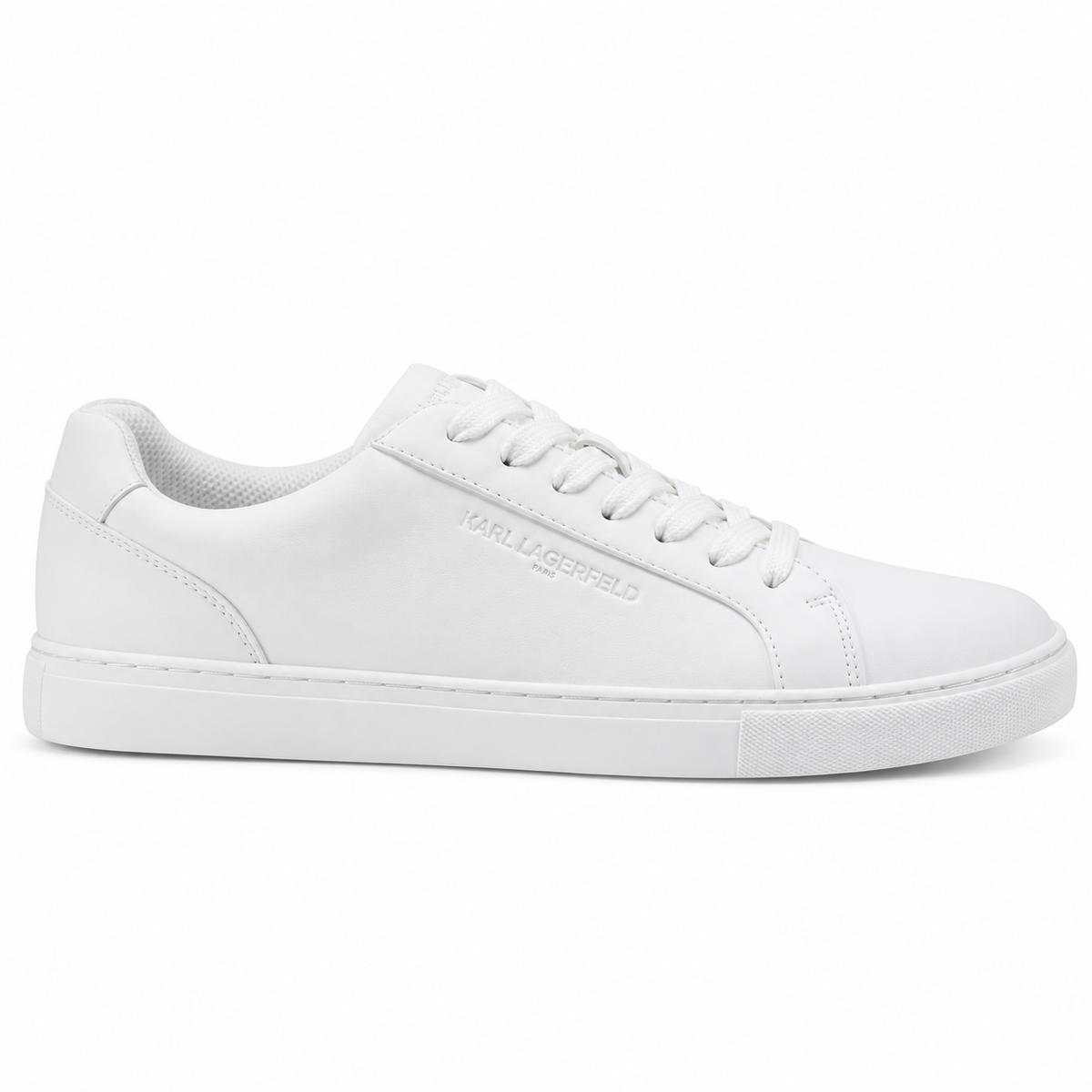 Karl Lagerfeld Paris Avenix Low Profile Embossed Logo Sneakers Men - WHT