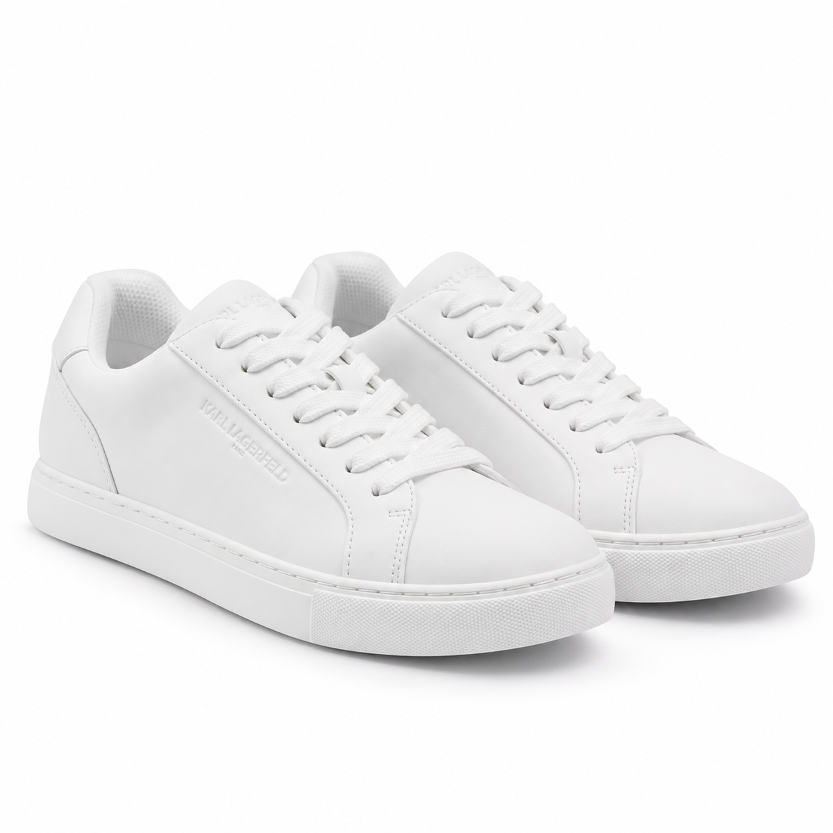 Karl Lagerfeld Paris Avenix Low Profile Embossed Logo Sneakers Men - WHT