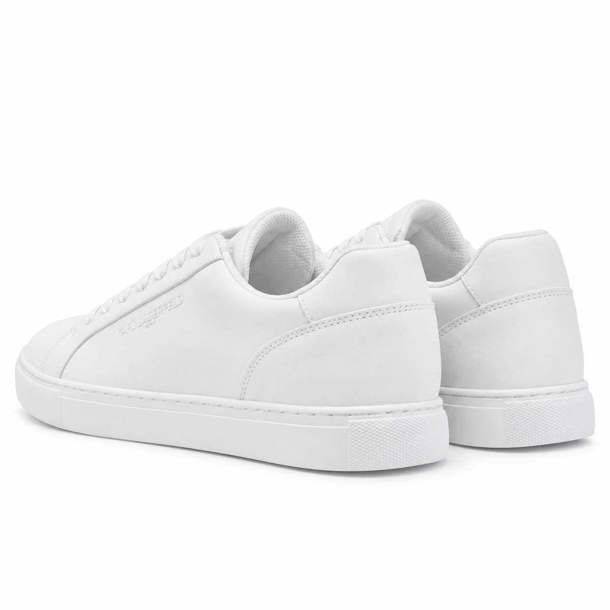 Karl Lagerfeld Paris Avenix Low Profile Embossed Logo Sneakers Men - WHT