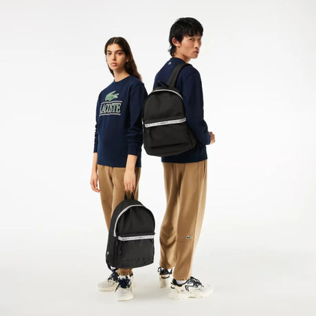 Lacoste NEOCROC BACKPACK WITH ZIPPED LOGO STRAPS - BLK Black Bags