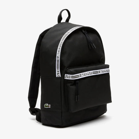 Lacoste NEOCROC BACKPACK WITH ZIPPED LOGO STRAPS - BLK Black Bags