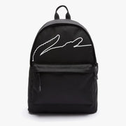 Lacoste Neocroc Oversized Crocodile Print Canvas Backpack - BLK Black Bags