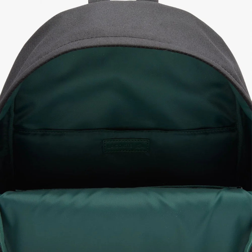 Lacoste Neocroc Oversized Crocodile Print Canvas Backpack - BLK Black Bags