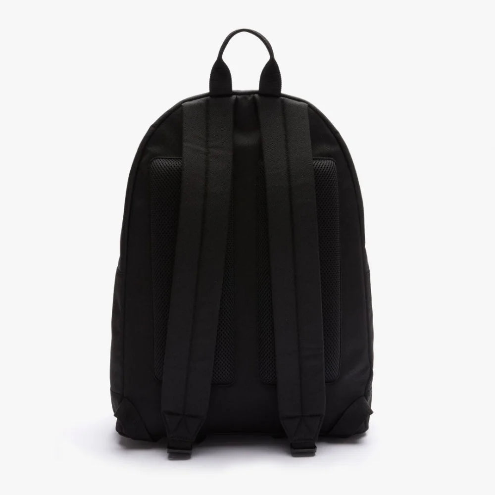 Lacoste Neocroc Oversized Crocodile Print Canvas Backpack - BLK Black Bags