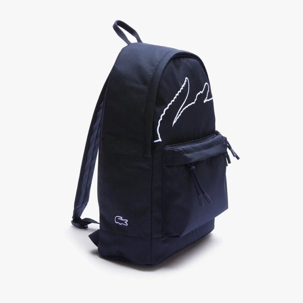 Lacoste Neocroc Oversized Crocodile Print Canvas Backpack - NVY Navy Bags