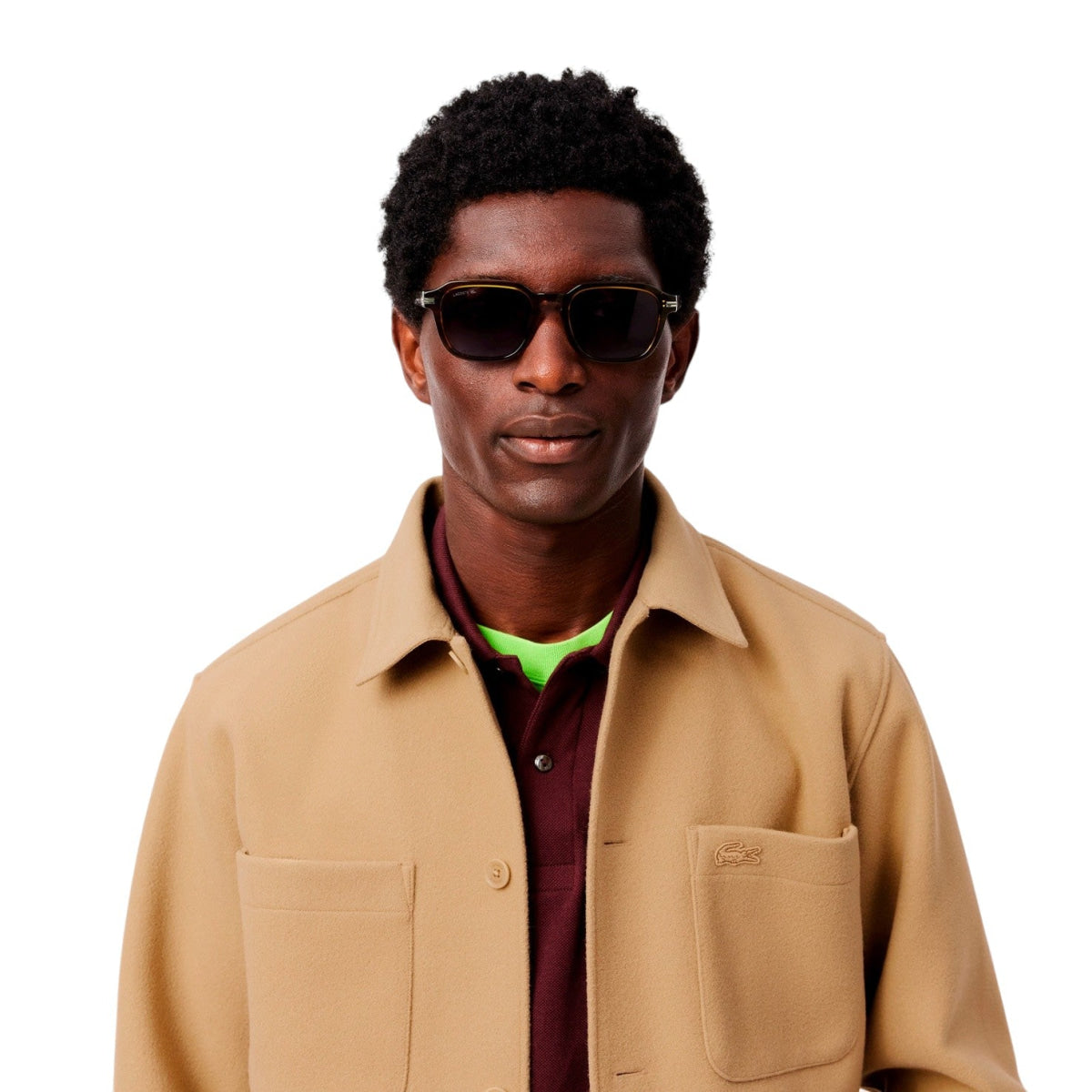 Lacoste Oversized Flannel Overshirt Men CH7210-BEG