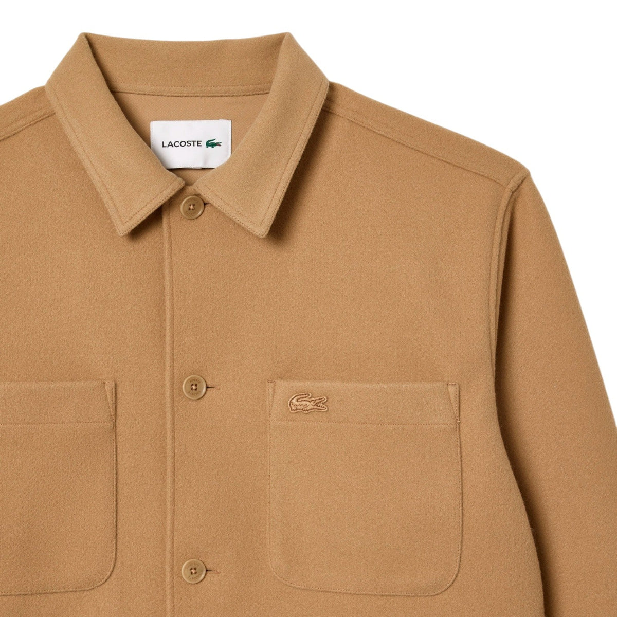 Lacoste Oversized Flannel Overshirt Men CH7210-BEG