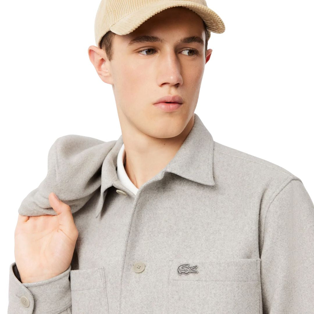 Lacoste Oversized Flannel Overshirt Men CH7210-GRY