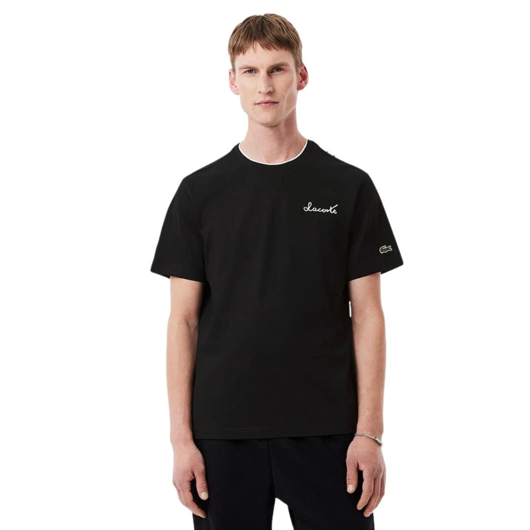 Lacoste Signature Logo T-Shirt Men - Black / M