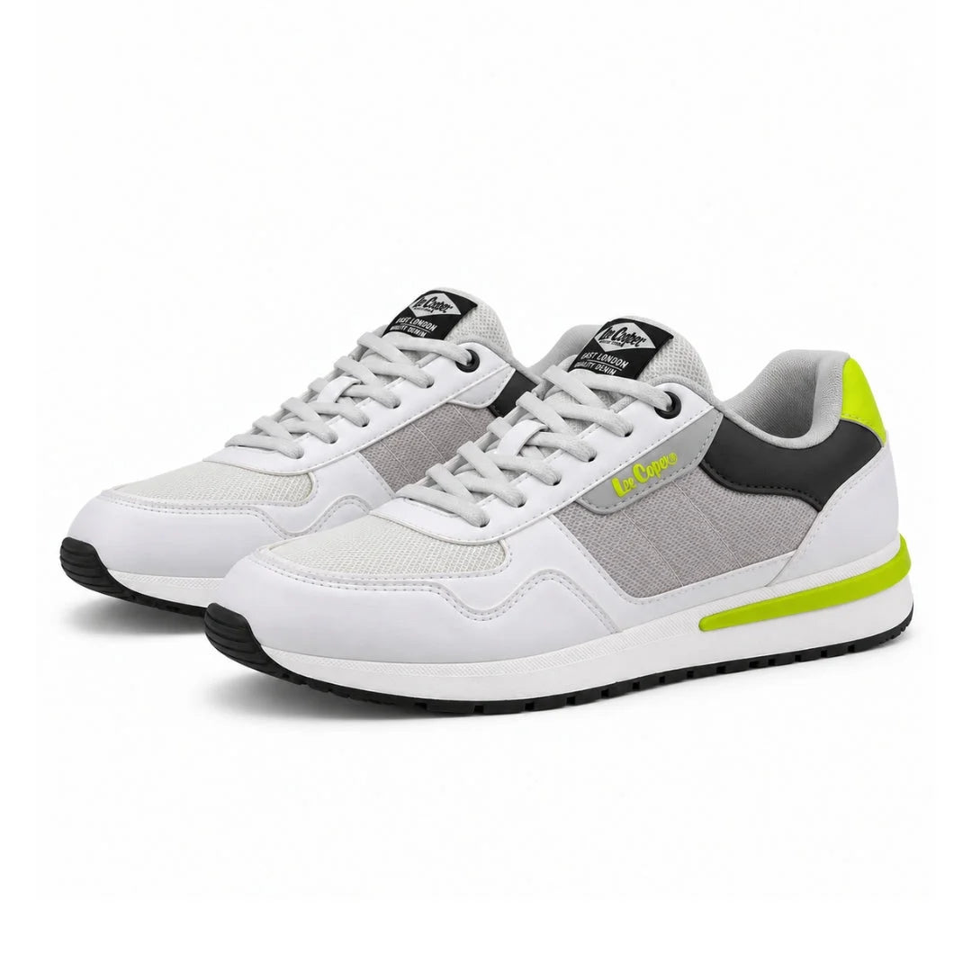 Lee Cooper Retro Lace-Up Sneakers Men 0264CI-WHT - White / 40