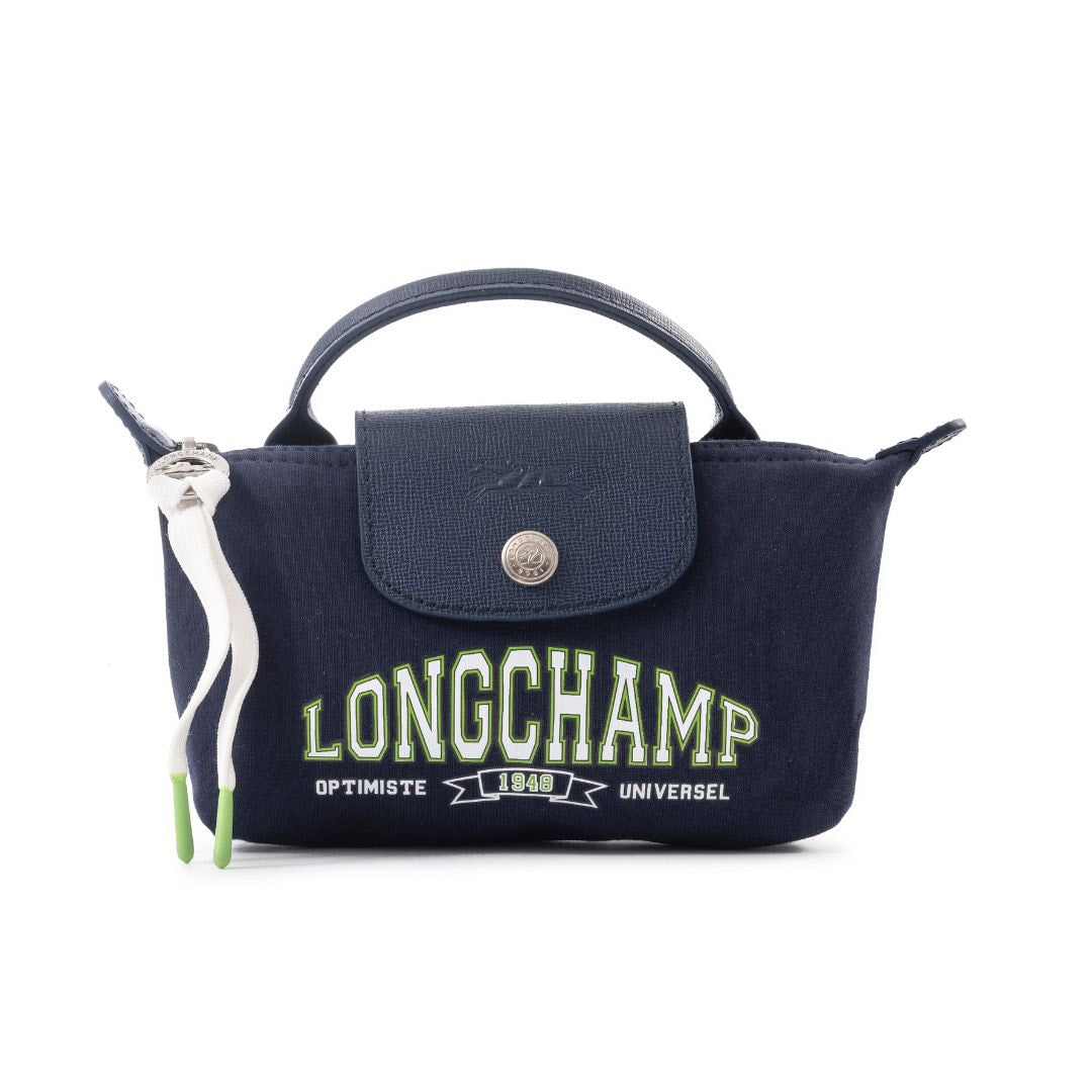 Longchamp Le Pliage Pouch In Cotton Jersey Canvas With Handle 34175HEA006-NVY - Small / Navy
