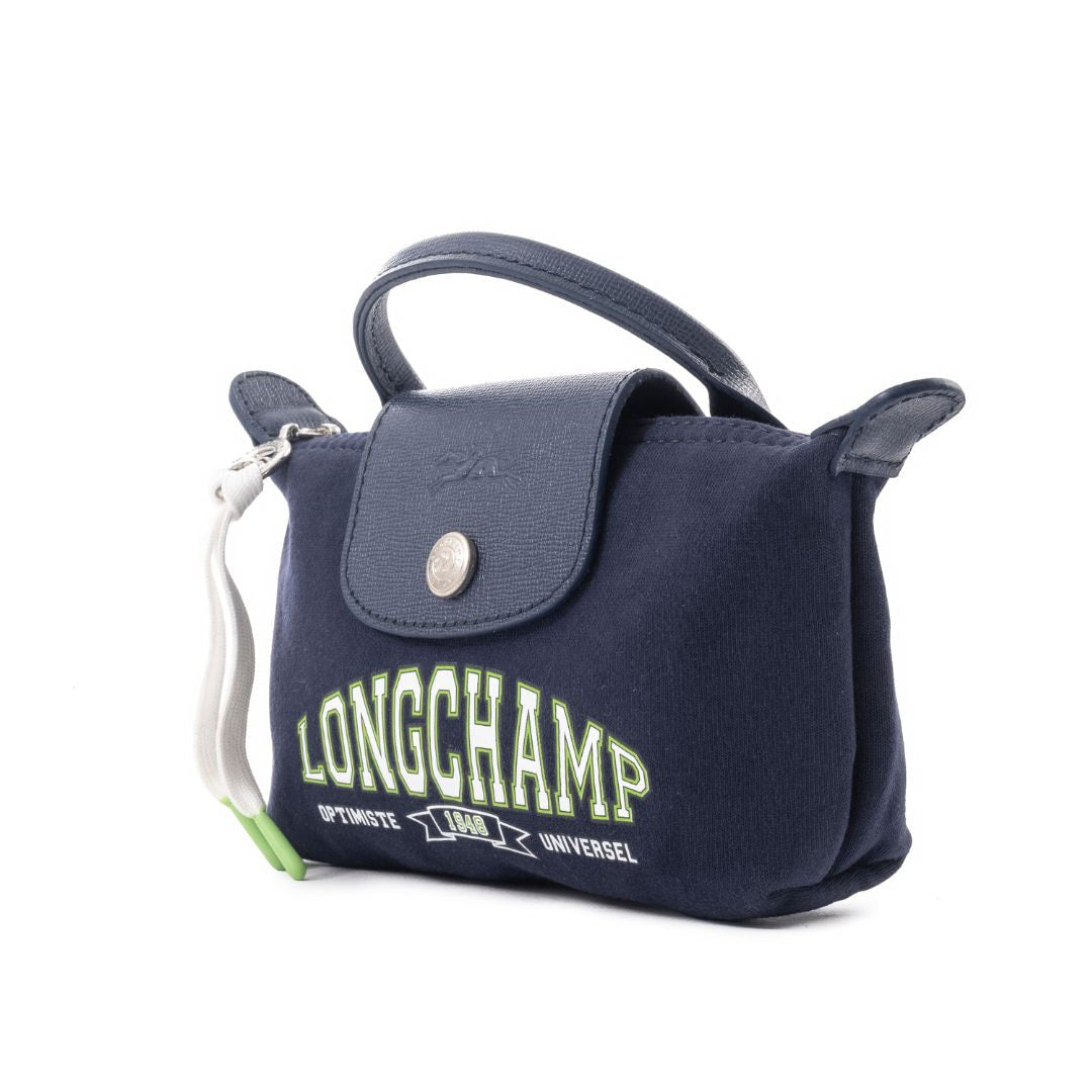 Longchamp Le Pliage Pouch In Cotton Jersey Canvas With Handle 34175HEA006-NVY - Small / Navy