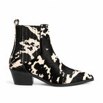 M&S Leather Animal Print Block Heel Ankle Boots Women-ANM