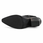 Marks & Spencer Leather Cowboy Block Heel Ankle Boots Women - BLK