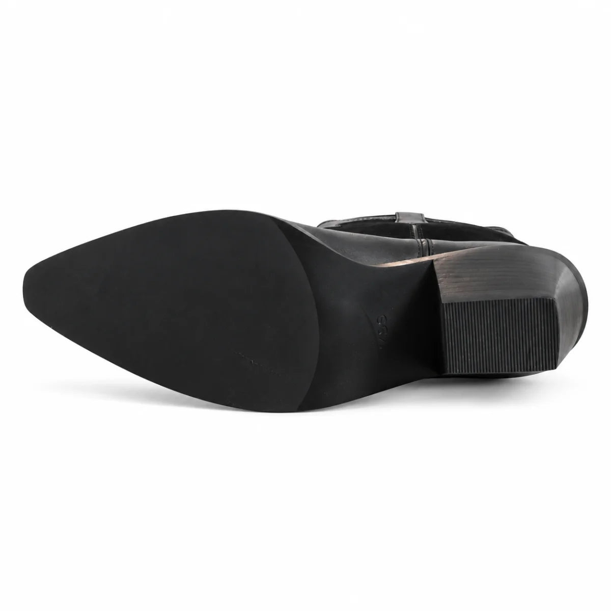 Marks & Spencer Leather Cowboy Block Heel Ankle Boots Women - BLK