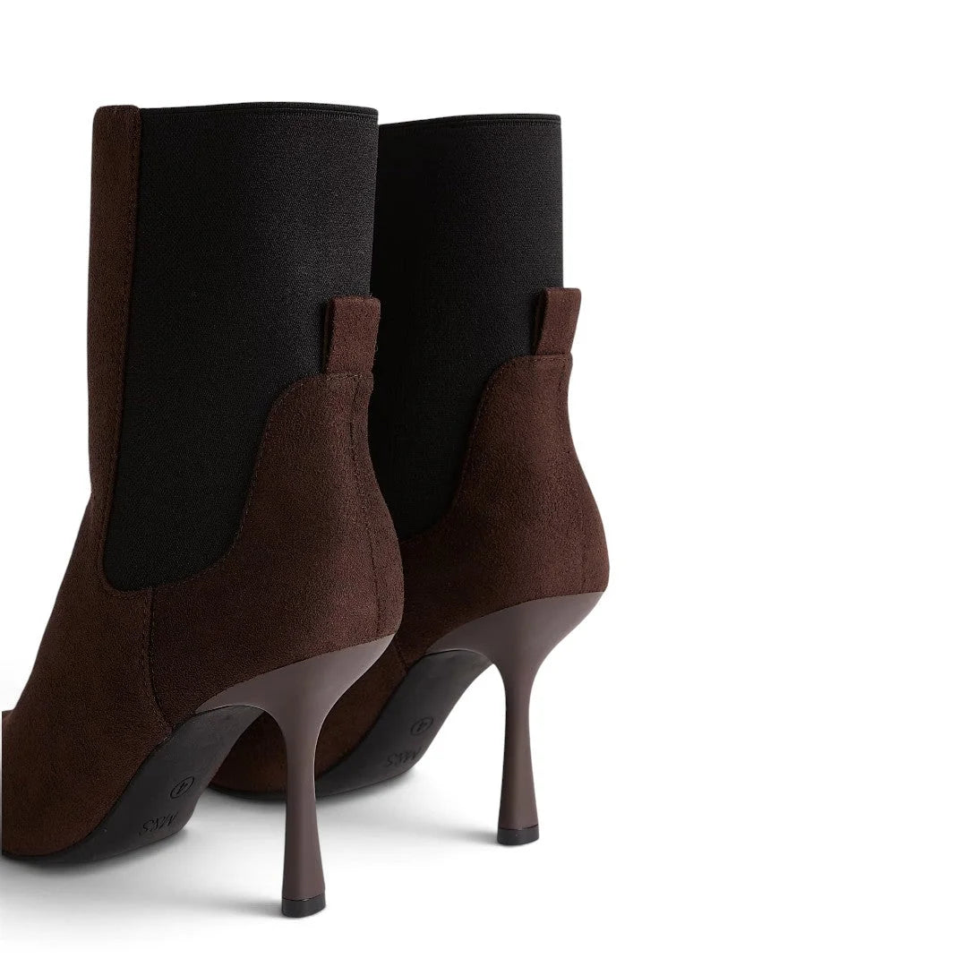 Marks & Spencer Pointed Toe Ankle Boots with Stiletto Heel Women - BRN