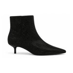 Marks & Spencer Satin Hotfix Kitten Heel Pointed Ankle Boots - BLK