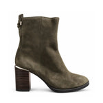Marks & Spencer Suede Gold Detail Block Heel Ankle Boots Women - GRY - Khaki Grey / 35