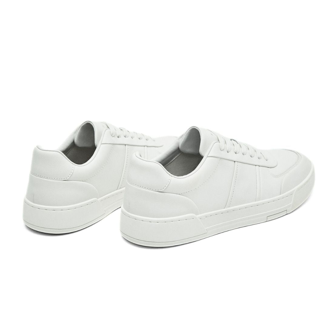 Massimo Dutti Leather Trainers for Men - WHT