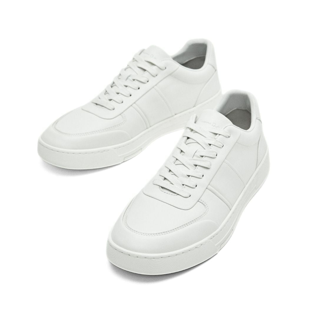Massimo Dutti Leather Trainers for Men - WHT